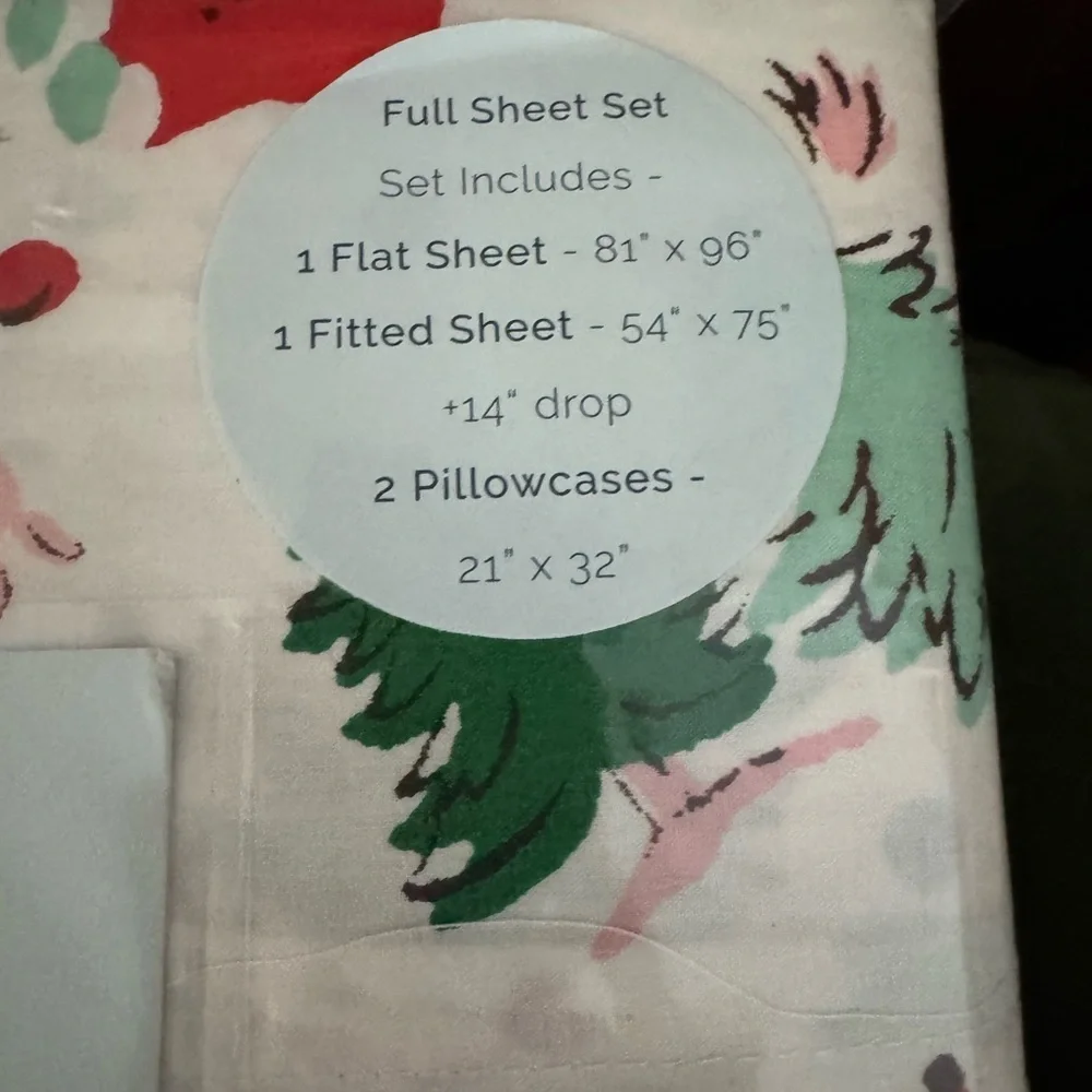 CATH KIDSON “ditsy deer” pink Christmas sheet set/ full size (I have more sizes)